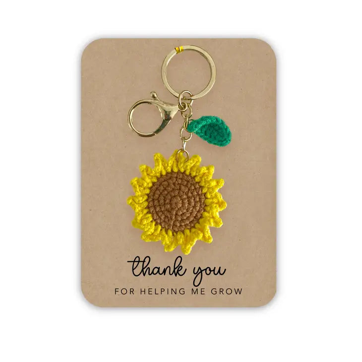 Thank You Sunflower Keyring