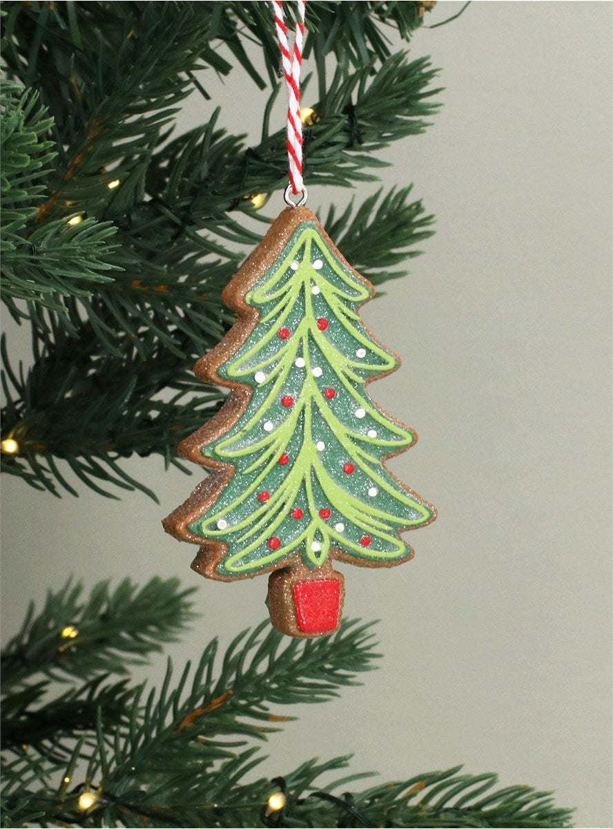 Gingerbread Green Tree Resin Dec