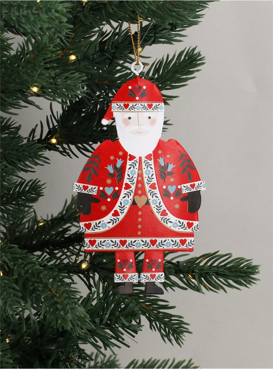 Alpine Tin Santa Decoration