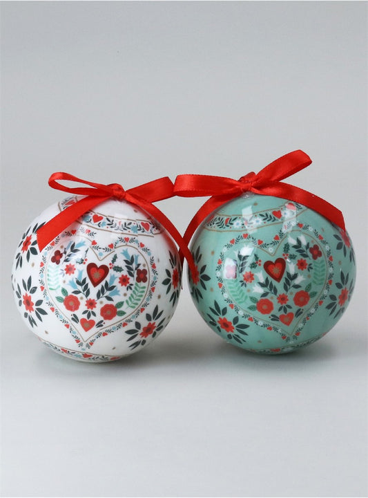 Alpine Bauble with Red Bow Decoration
