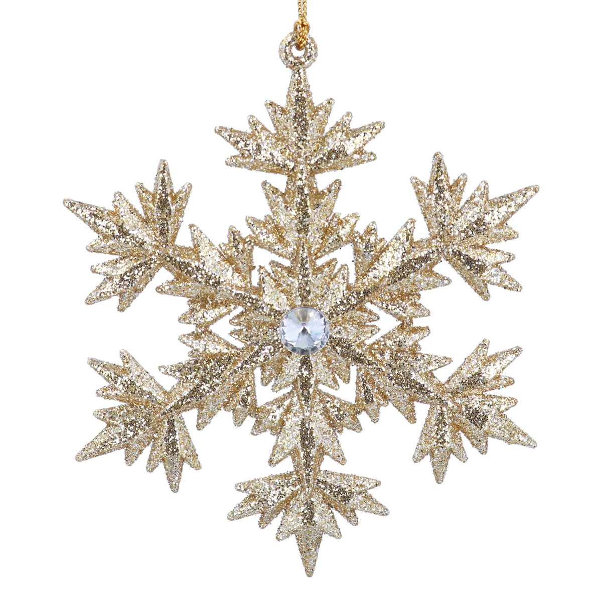 Gold Acrylic 6 Point Snowflake Decoration