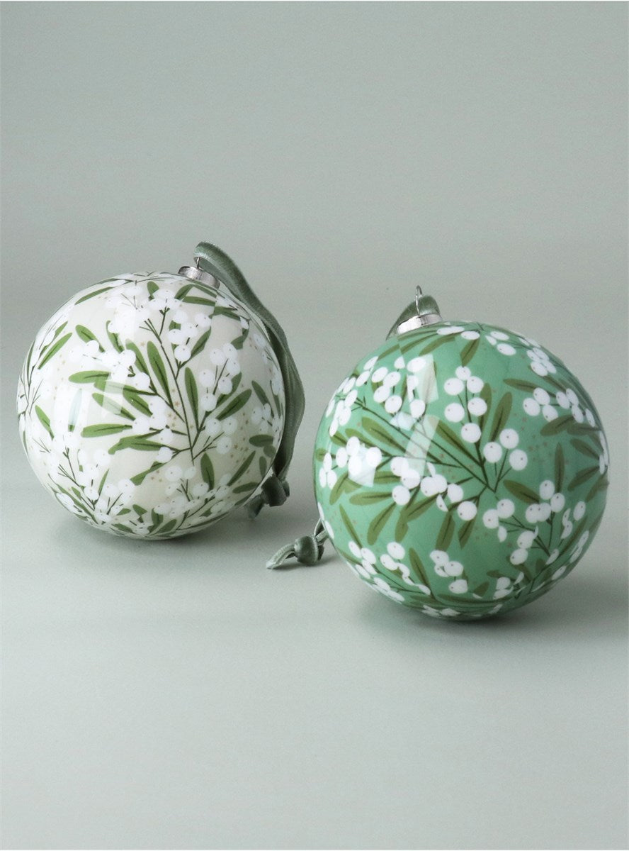 Mistletoe Green?Ivory Acrylic Ball
