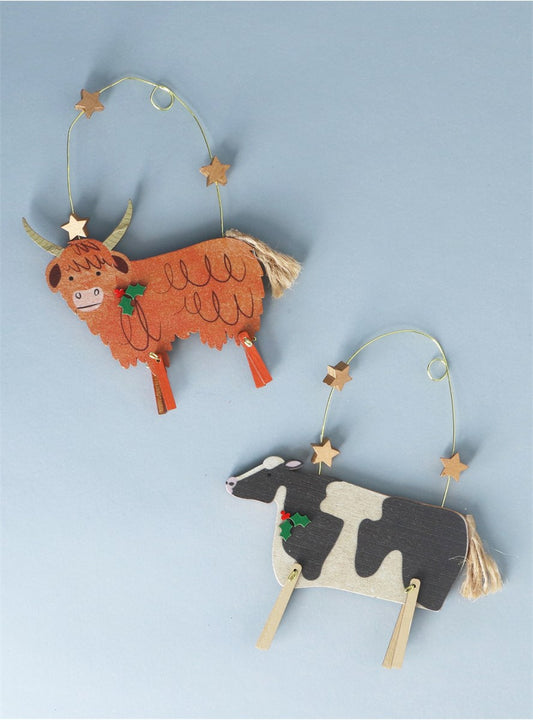 Wood Cow Decoration