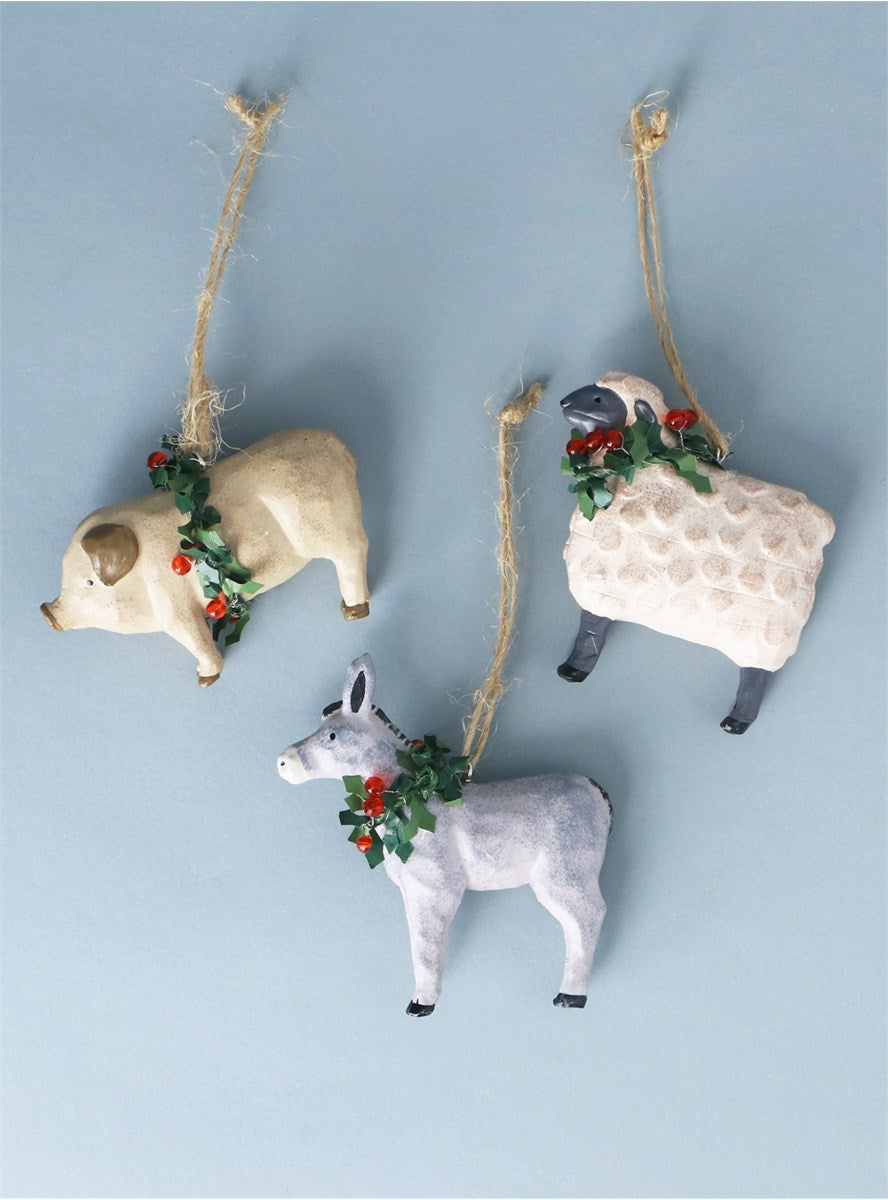 Resin Donkey/Sheep/Pig Decoration