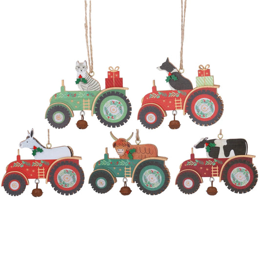 Wood Animals In Tractor Dec