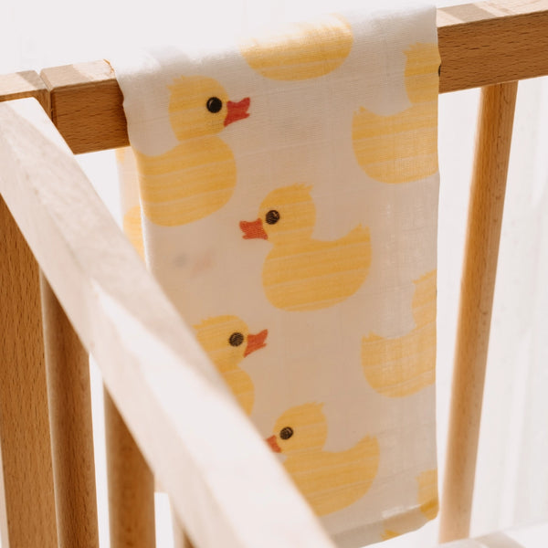 Yellow Duck | Muslin Square Baby Burp Cloth | Set of 3