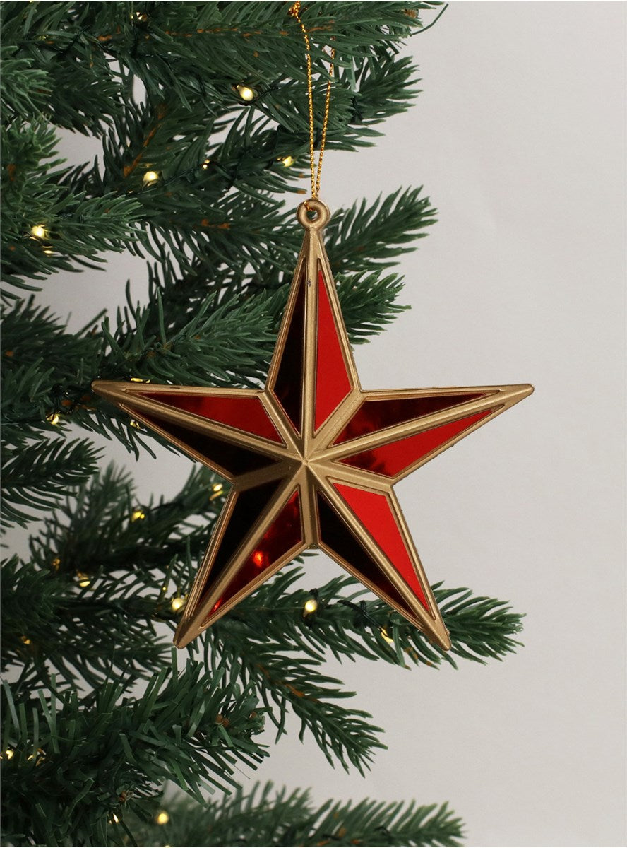Gold Acrylic/Red Mirror 5-Point Star