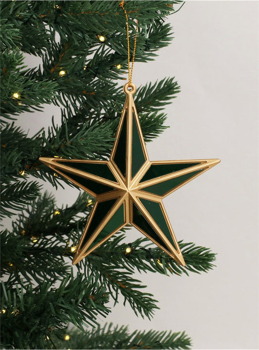 Gold Acrylic/Green Mirror 5-Point Star
