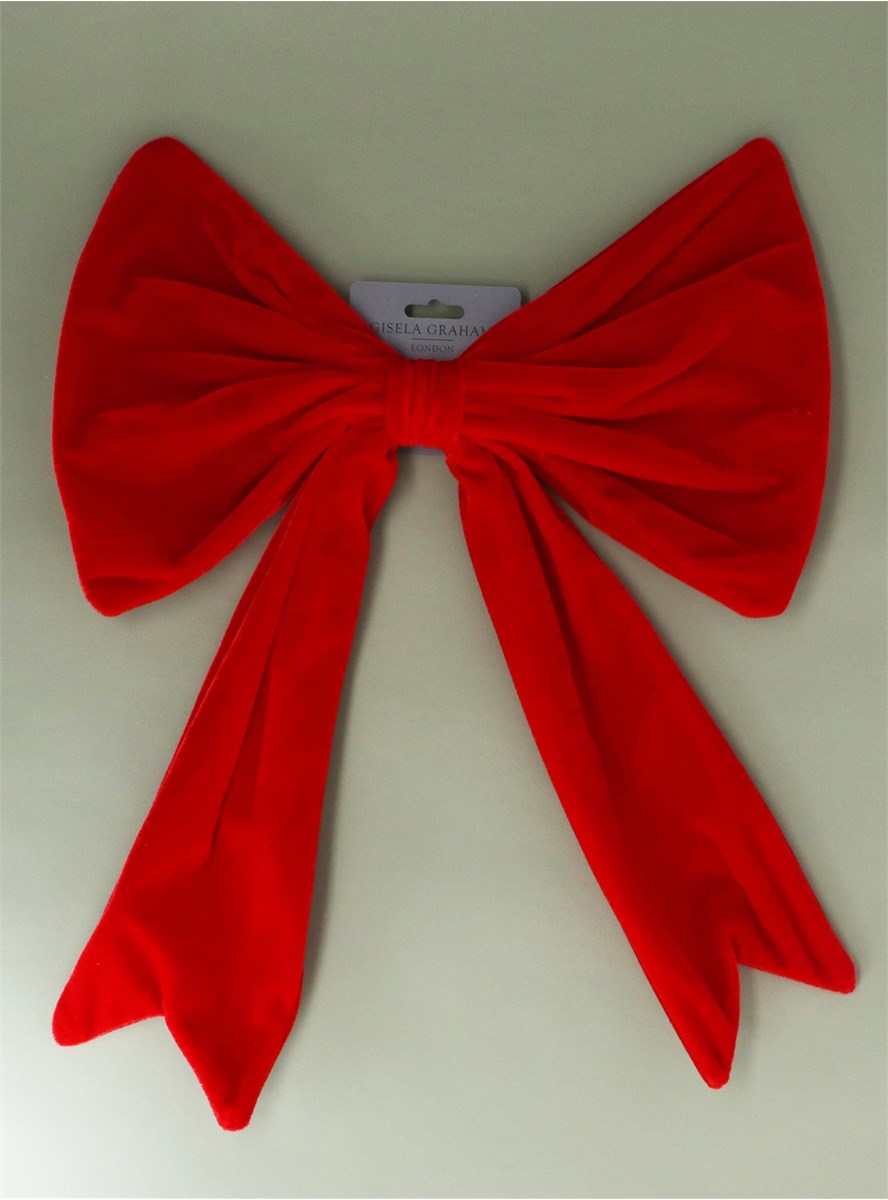Red Velvet Clip On Bow Large