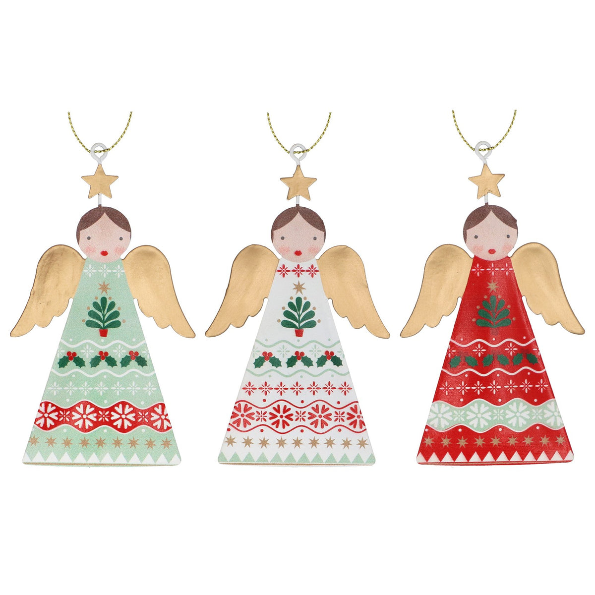 Tin Alpine Angel Hanging Decoration 10cm
