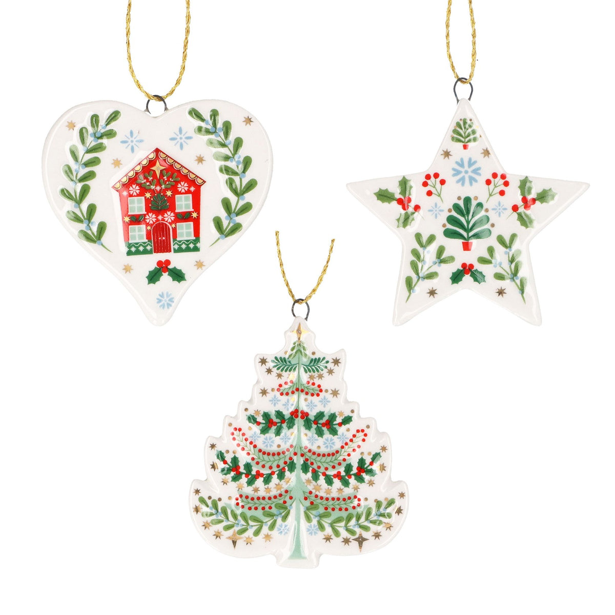 Alpine Hanging Decorations | Heart, Star & Tree