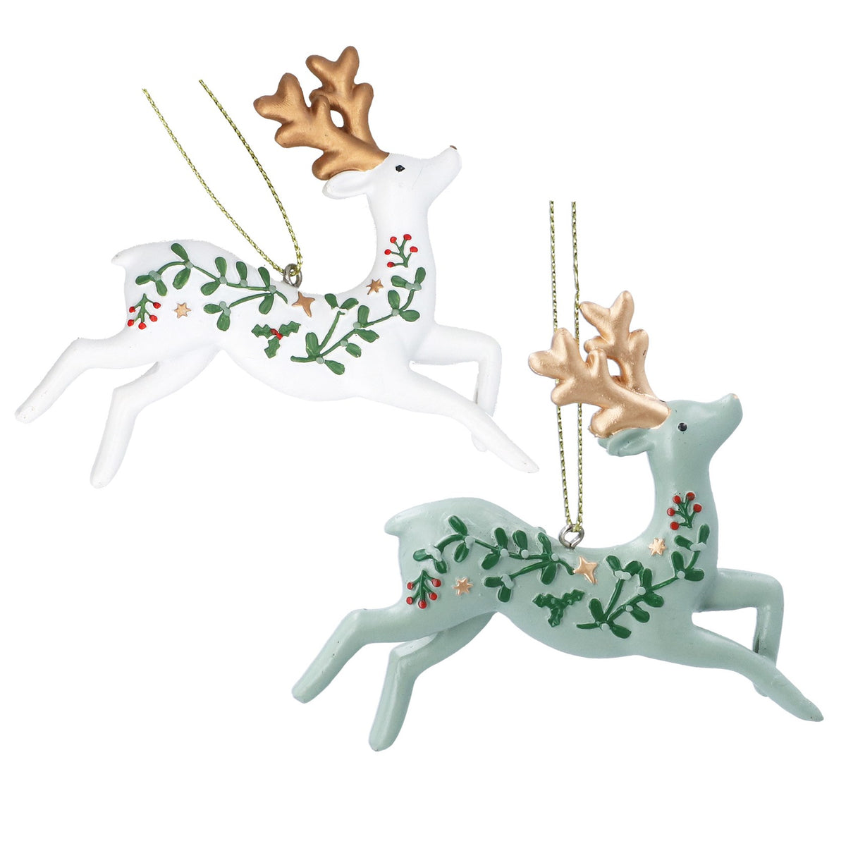 Resin Alpine Stag 9cm Hanging Decoration