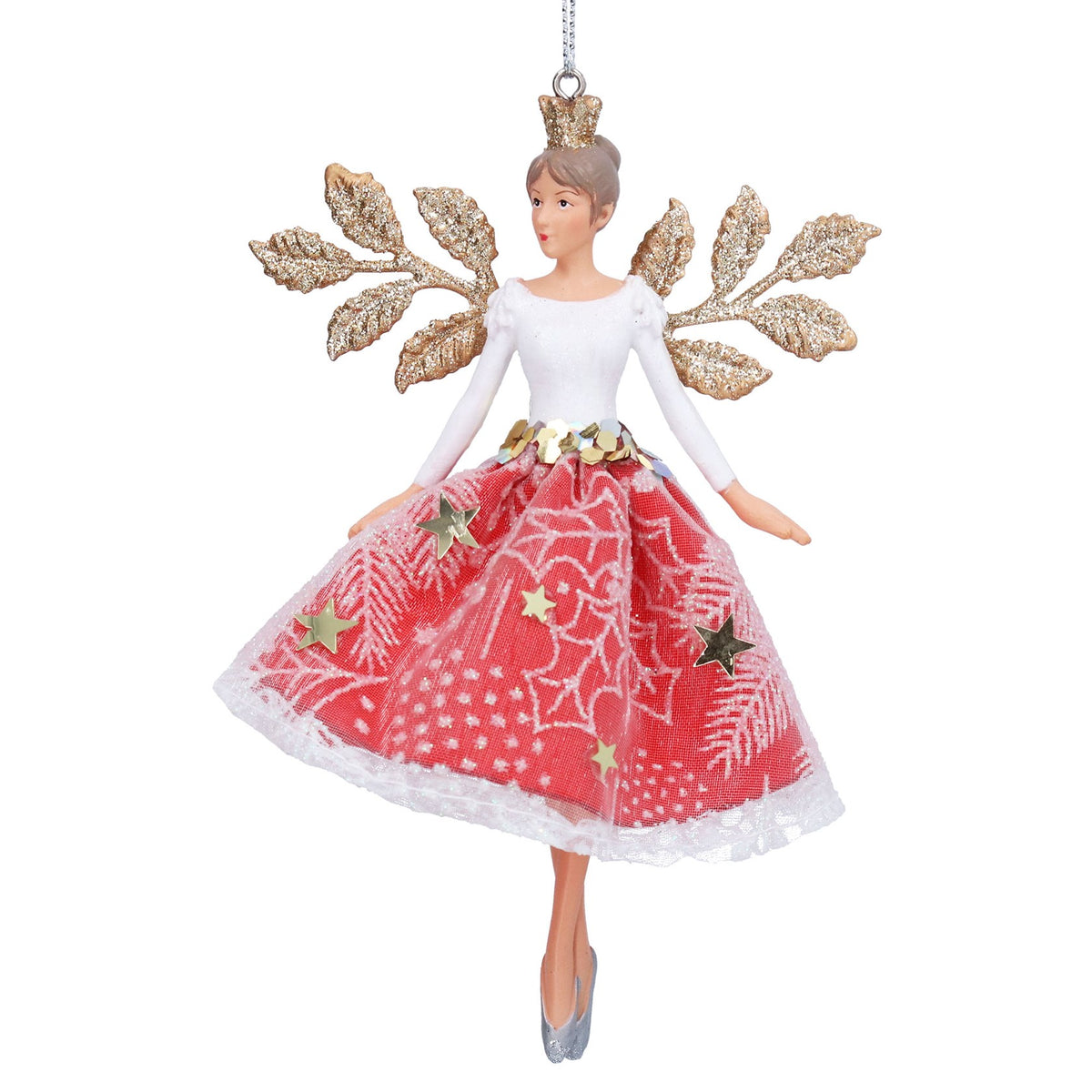 Hanging Decoration | White & Red Iridescent Fairy