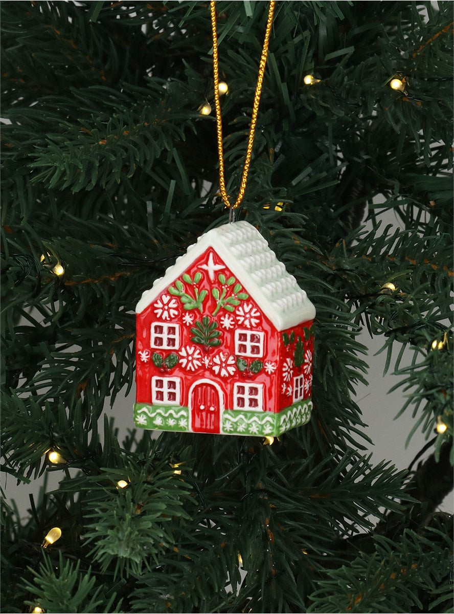 Painted Gingerbread Houses | Hanging Decorations