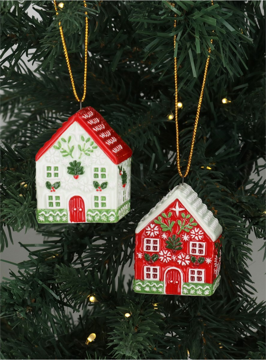 Painted Gingerbread Houses | Hanging Decorations