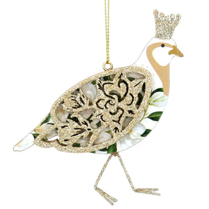 Wood Decoration | Partridge with Crown