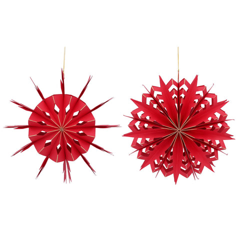 Paper Decorations | Large Red Star Burst | 2 assorted