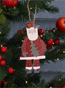 N/E Wood Santa W Tree Dec