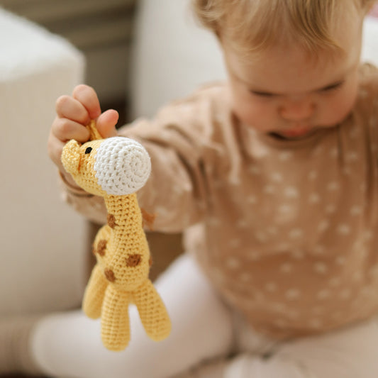 Standing Giraffe Hand Crocheted Rattle