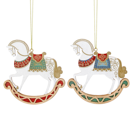 Wooden Horse with Saddle Hanging Decoration