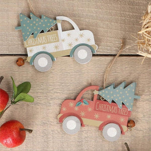 New England Style | Wood Decorations | Lorry with Tree