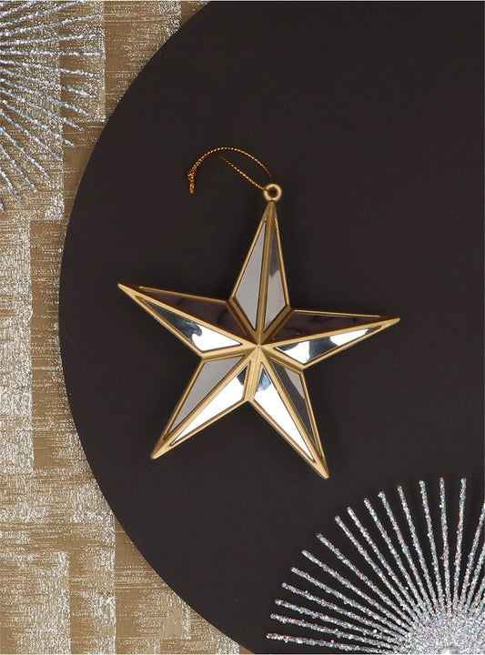Gold 5-Point Mirror Star | Hanging Decoration
