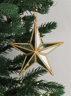 Gold 5-Point Mirror Star | Hanging Decoration