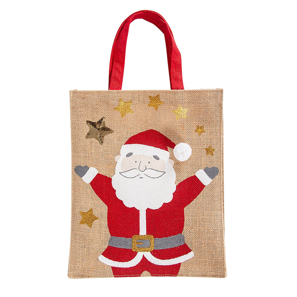 Jute Bag | Christmas Santa Stars | 26x32cm