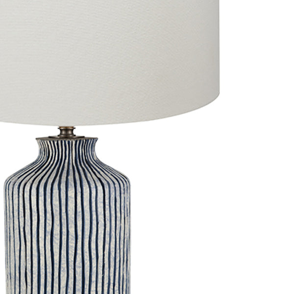 Bude Blue and White Stripe Stoneware Table Lamp