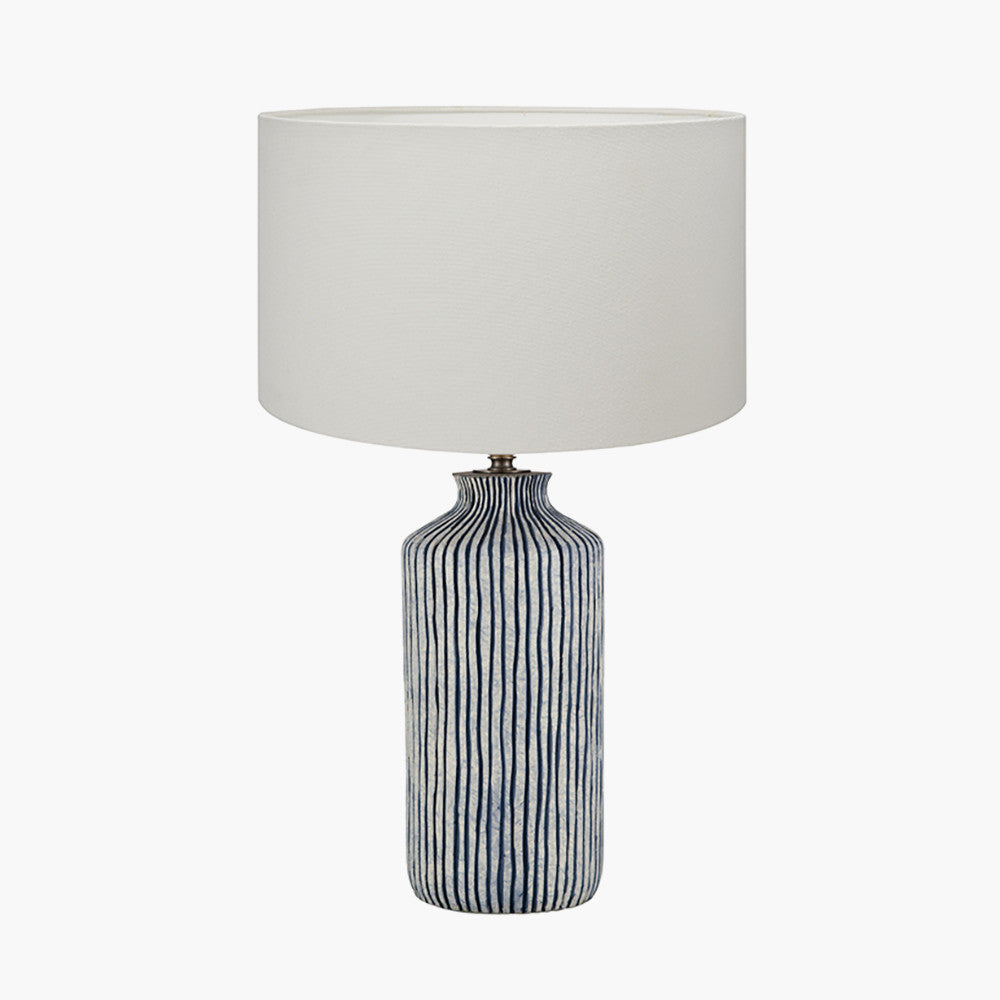 Bude Blue and White Stripe Stoneware Table Lamp