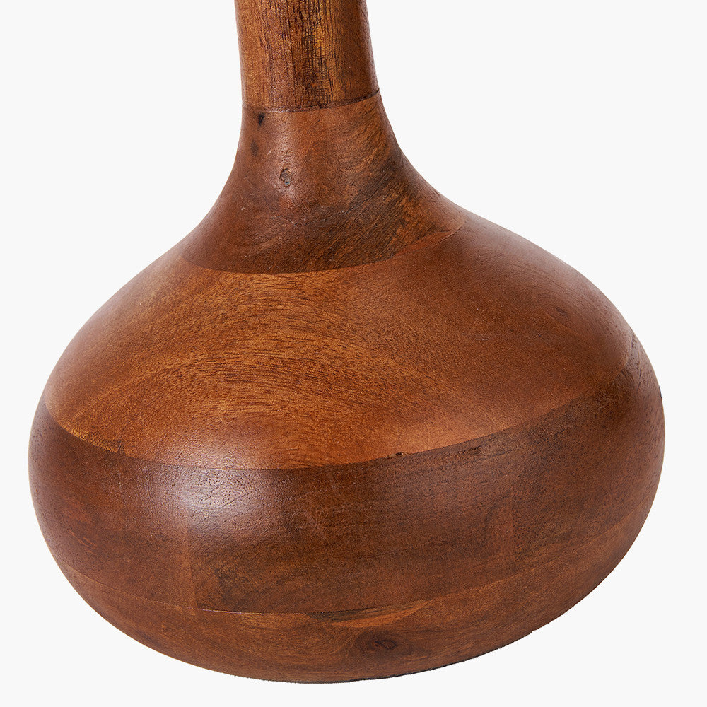 Toma Oiled Wood Tall Neck Table Lamp