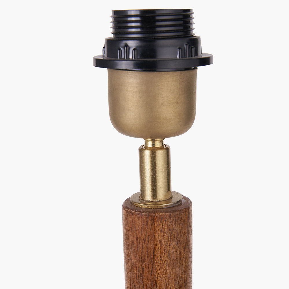 Toma Oiled Wood Tall Neck Table Lamp