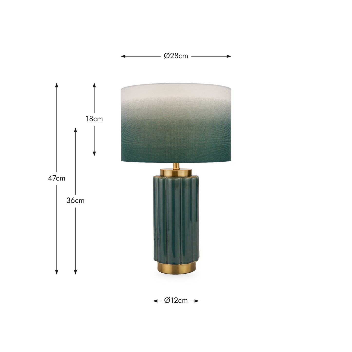 Lushan Green Scalloped Ceramic Table Lamp