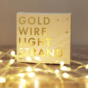 30 Battery Powered LED Gold Wire String Lights