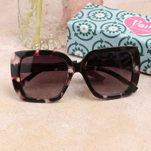 BOLD TORTOISESHELL LARGE SQUARE FRAME SUNGLASSES