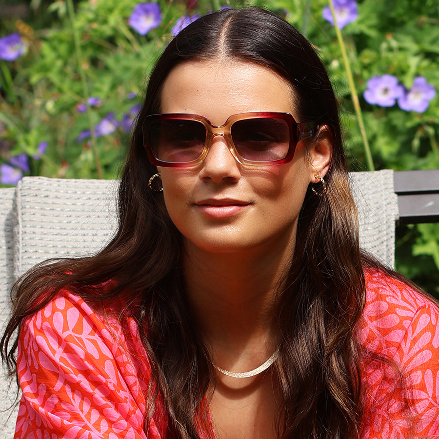 Red & Lemon Frame Recycled Sunglasses