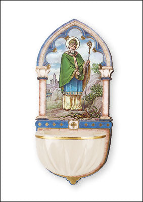 Saint Patrick Wood Holy Water Font | Luminous Bowl