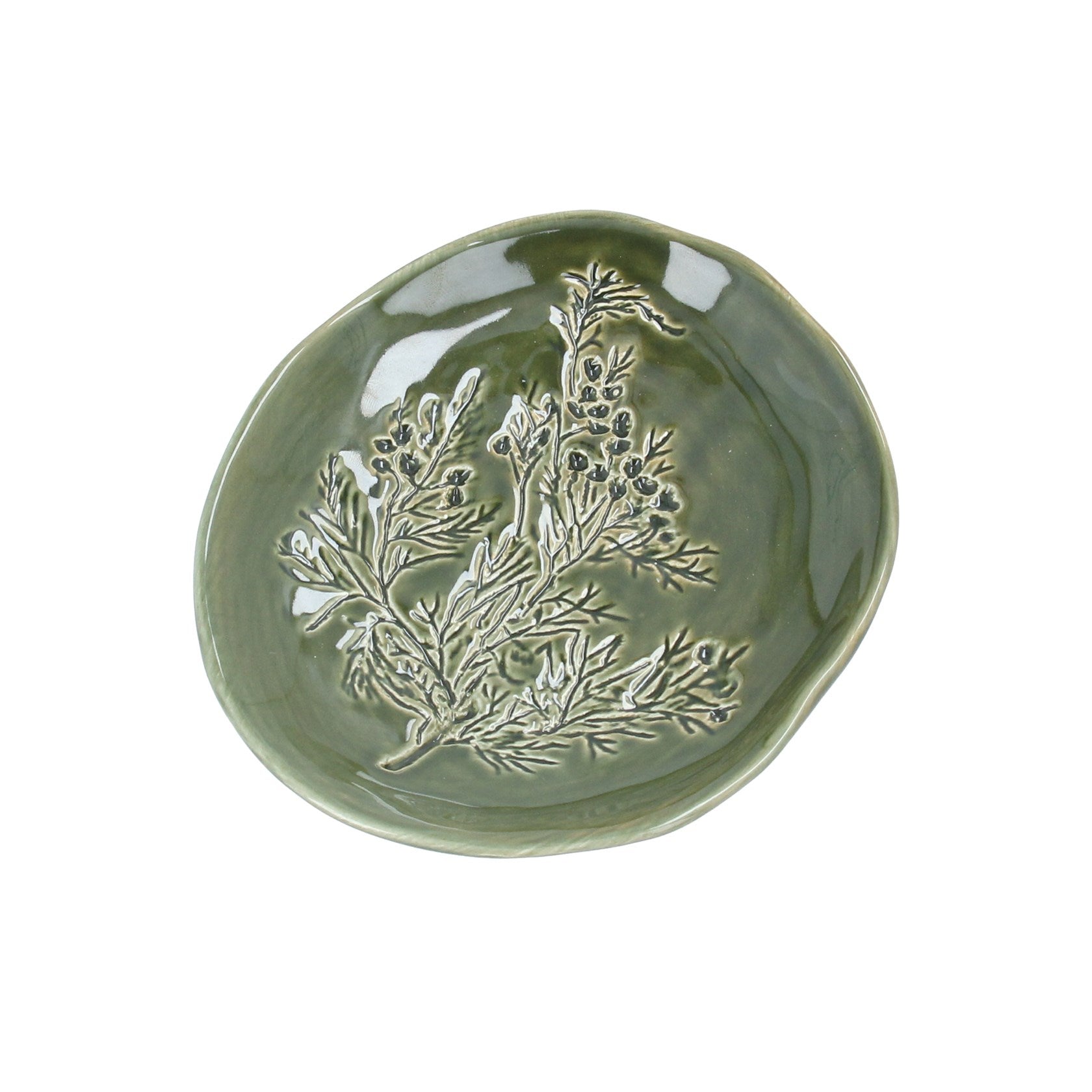 Trinket Dish 14cm | Green Dill Flower