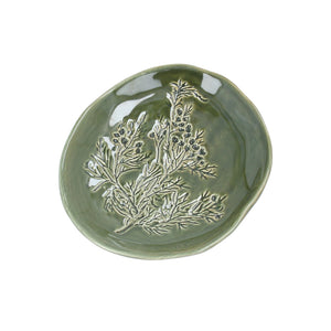 Trinket Dish 14cm | Green Dill Flower