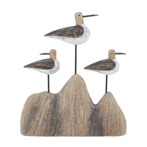 Rustic Wood Seagull Trio Ornament