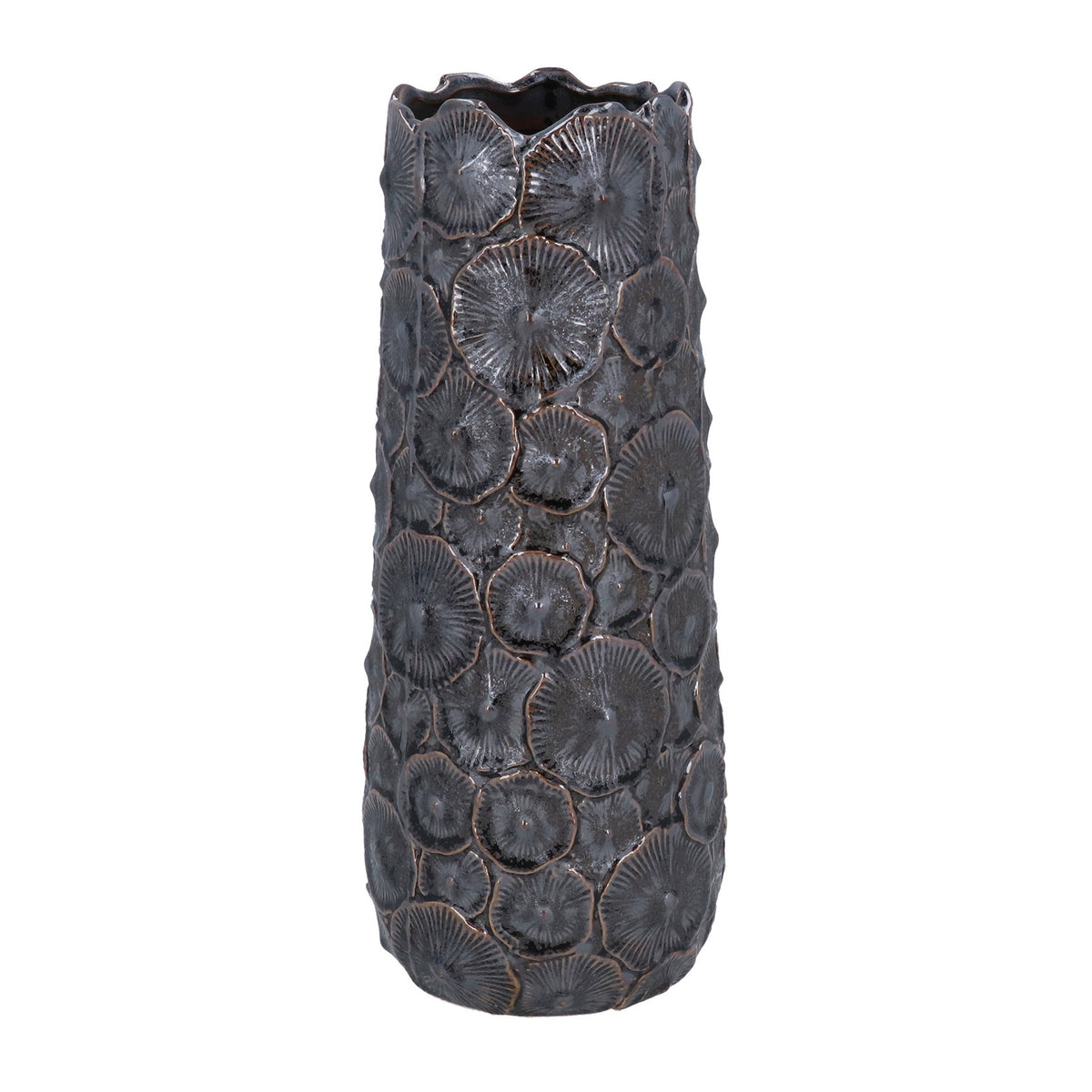 Brown Metallic Stoneware Mushroom Dec Vase Medium