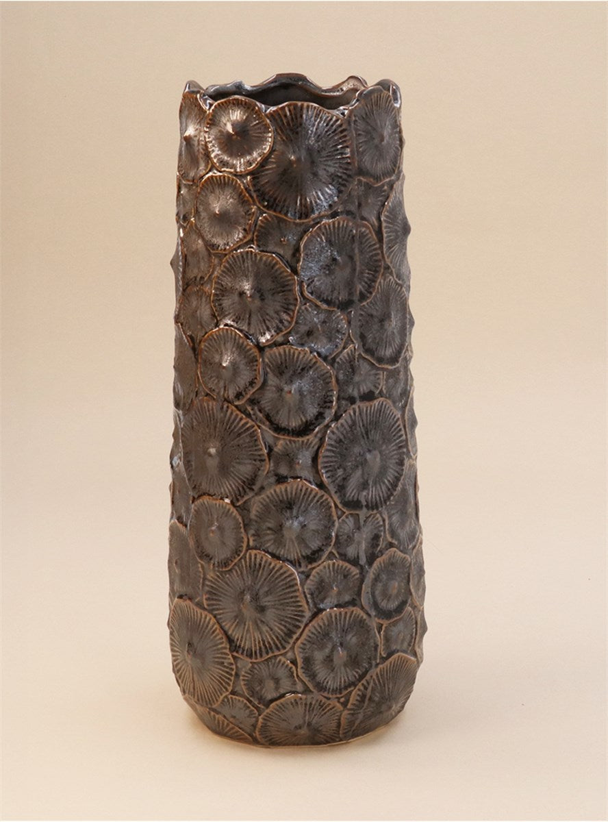Decorative Vase | Brown Metallic Mushroom | Large
