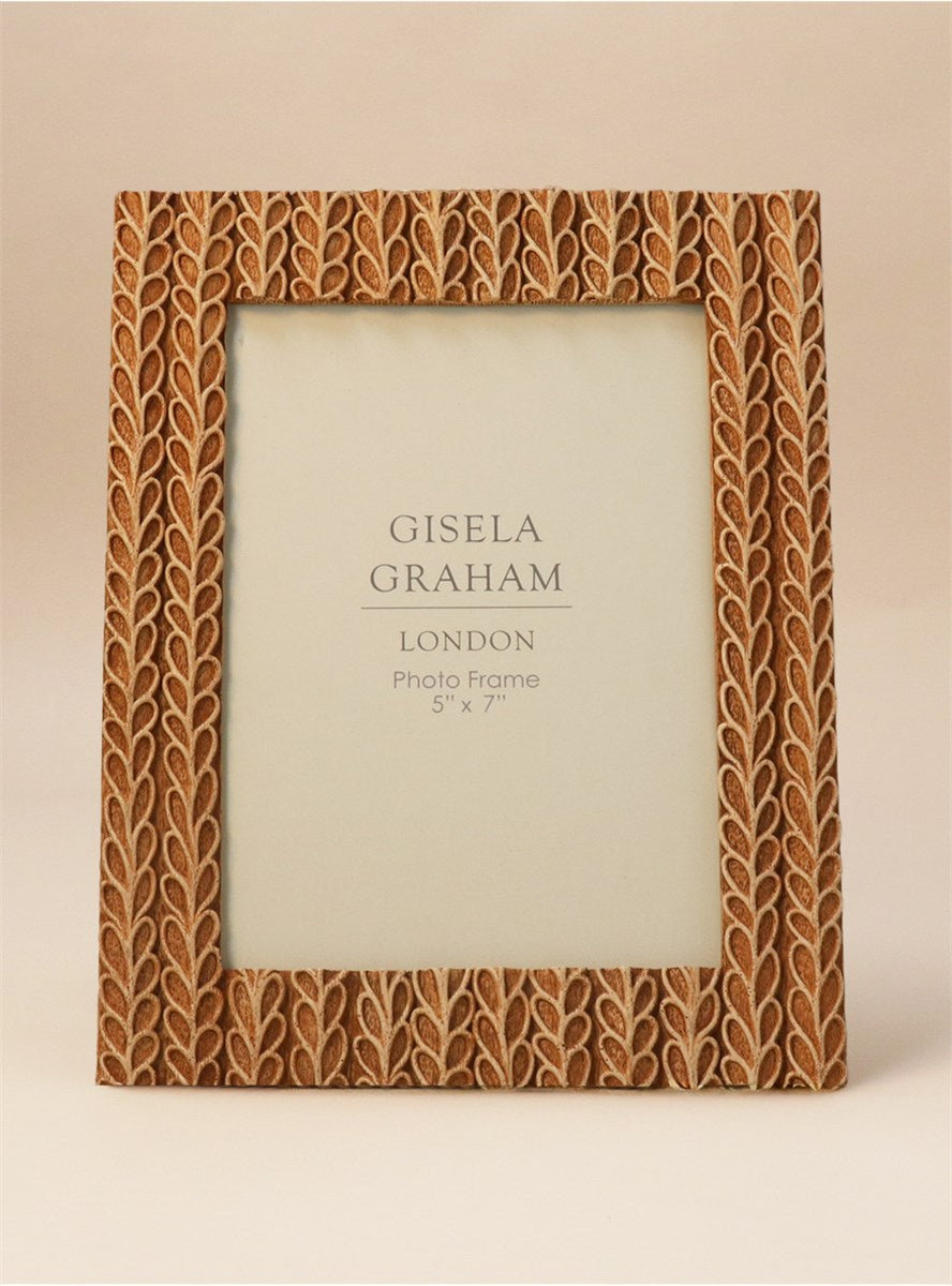 Rustic Leaves Resin Picture Frame 5x7