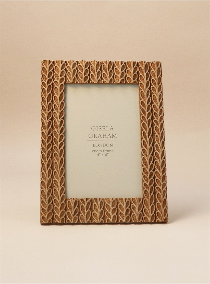 Rustic Leaves Resin Picture Frame | 4x6"
