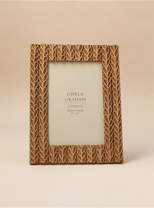 Rustic Leaves Resin Picture Frame | 4x6"