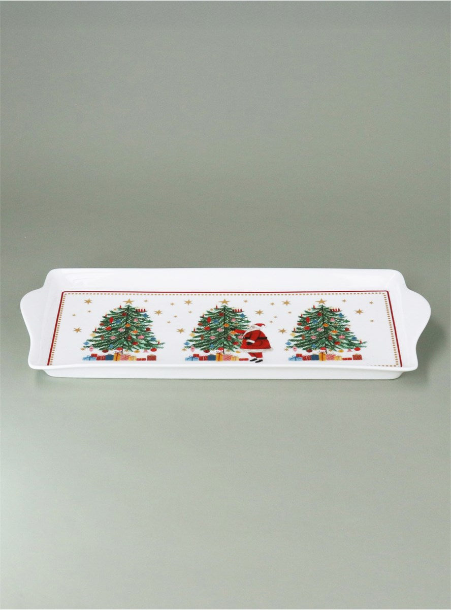 Nostalgia Santa/Tree New Bone China Rectangular Tray