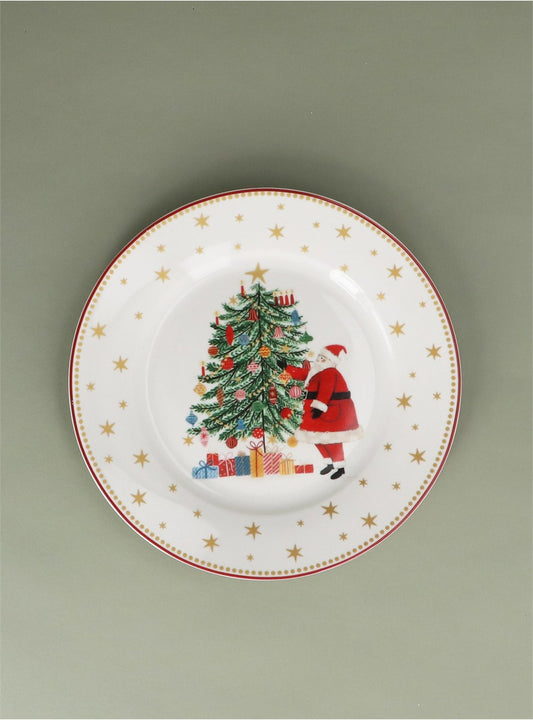 Nostalgia Santa/Tree New Bone China Small Plate