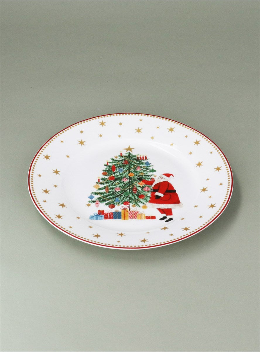 Nostalgia Santa/Tree New Bone China Small Plate