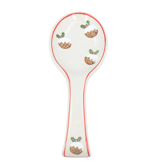 Christmas Puddings Stoneware Spoon Rest