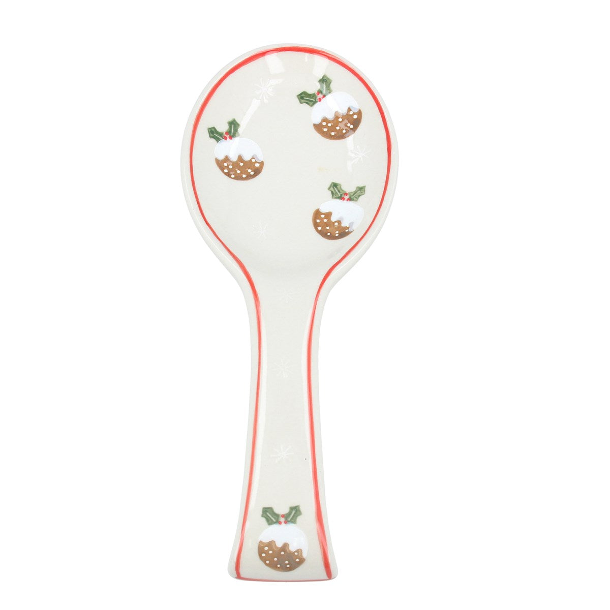Stoneware spoon rest Christmas puddings
